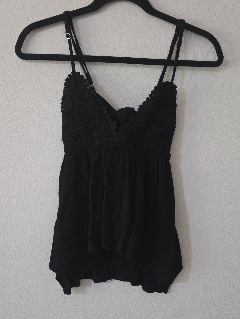 Forever 21 Black Crochet Bodice Cami Tank